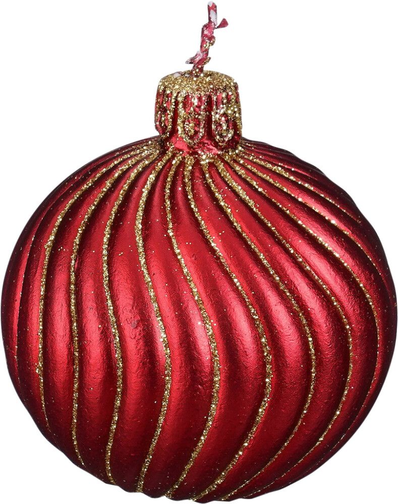 Kynttilä joulupallo punavihreä 7,5 cm 2 kpl lajitelma