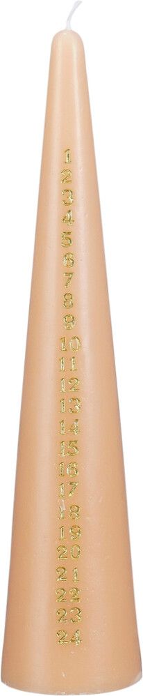 Pöytäkynttilä joulukalenteri 25 cm beigeruskea lajitelma