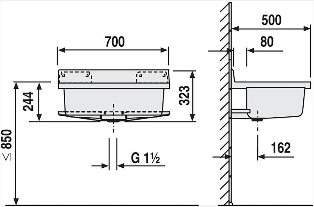 Kodinhoitoallas Sanit valkoinen 70 x 50 cm