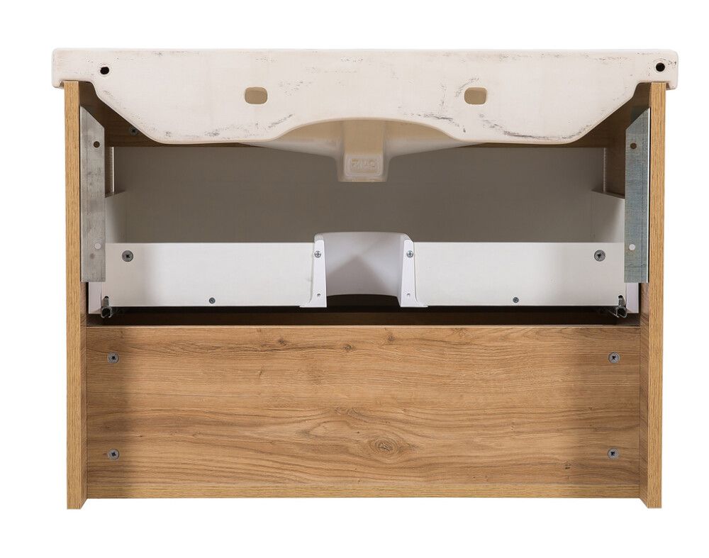 Kylpyhuonekaluste Aquarodos Edda tammi/mattavalkoinen 80 x 45,5 x 59,4 cm