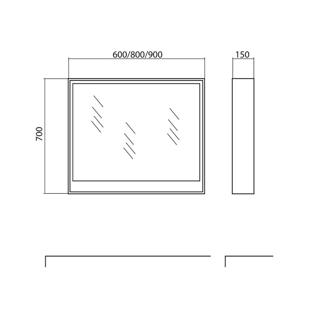 LED-peili Aquarodos Edda tammi 80 x 70 cm