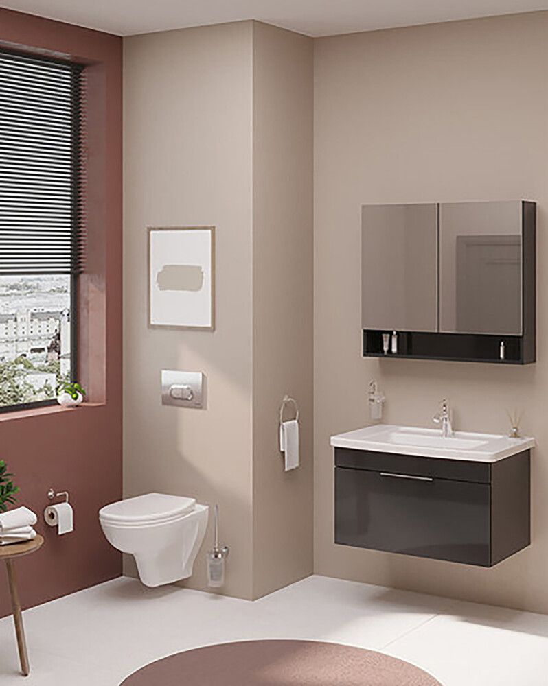 Allaskaappi VitrA Quadrum antrasiitti 80 cm