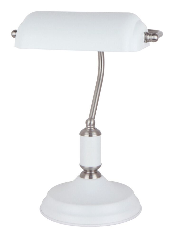 Pöytävalaisin Harju Pankkiiri valkoinen/harjattu nikkeli