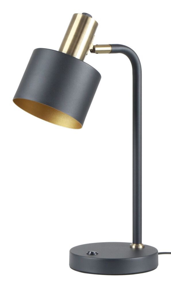 Pöytävalaisin Harju musta/harjattu messinki