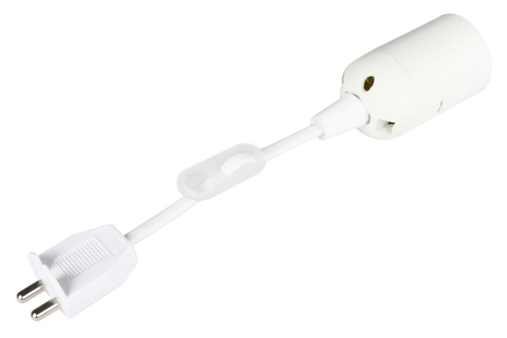 Valaisinpistotulppajohto Harju valkoinen 20 cm