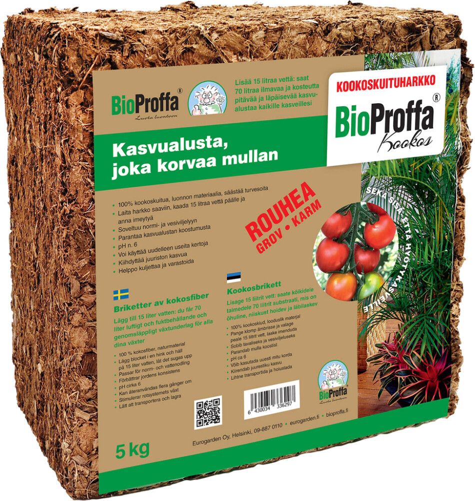 Kookoskuituharkko Bioproffa 5 kg rouhea