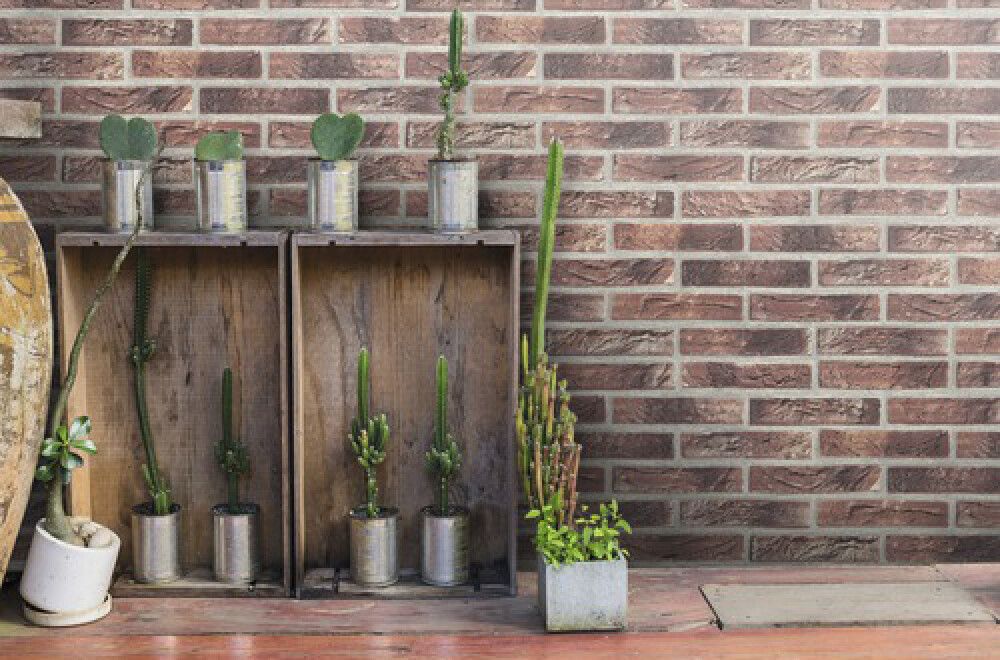 Kohovinyylitapetti Tiili