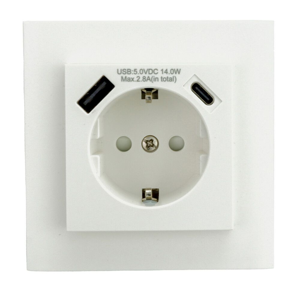 Latauspistorasia Harju USB-A/USB-C valkoinen 5,6 x 7,15 cm