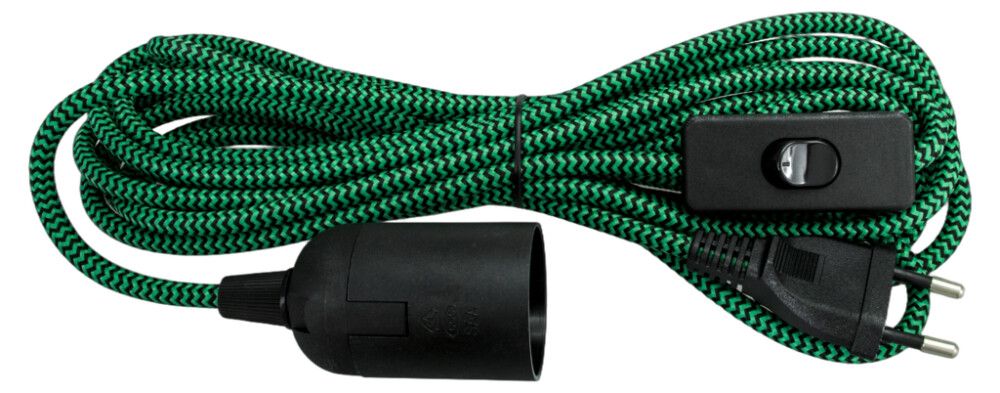 Välikytkinjohto Harju E27 vihreä/musta