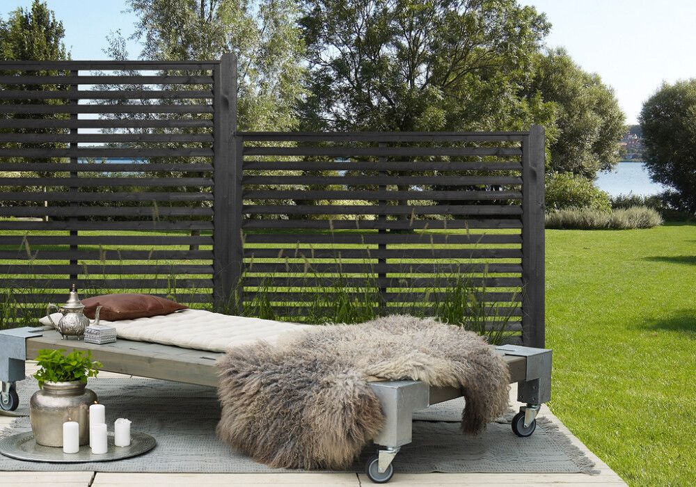 Aitaelementti Funkis musta 160 x 160 cm