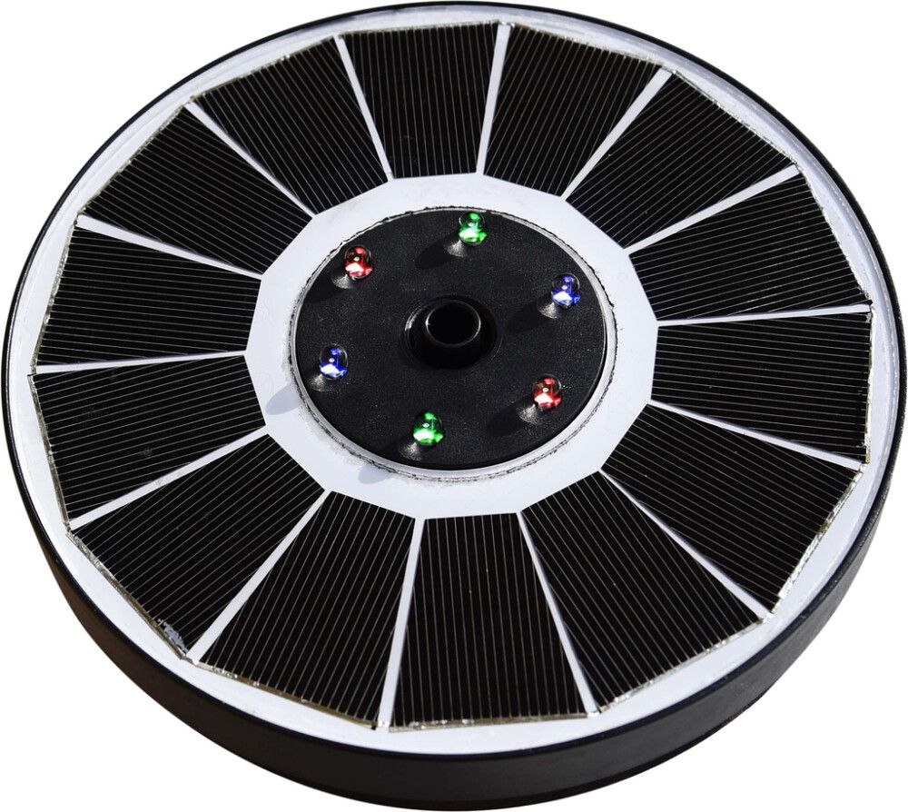 Suihkulähde kelluva aurinkokennolla