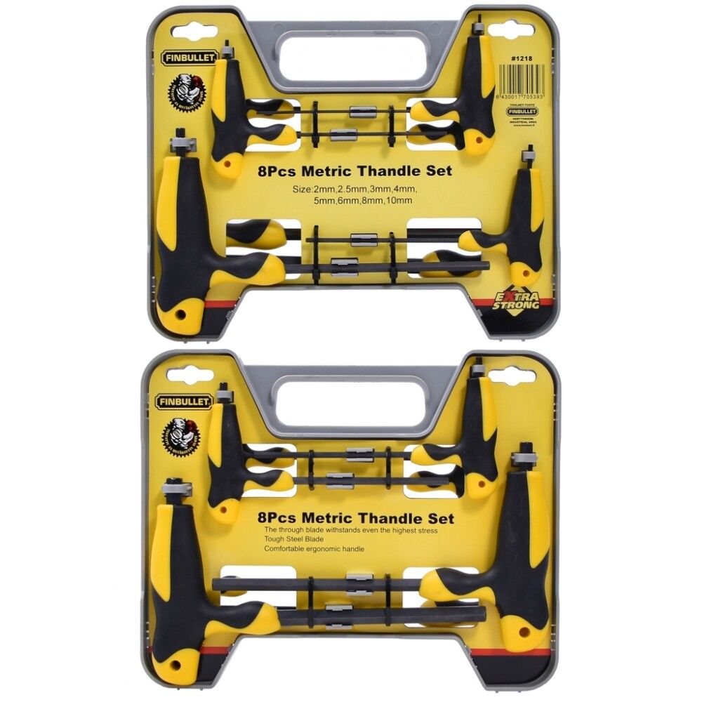 Kuusiokoloavainsarja Finbullet T-kahva 8-os.