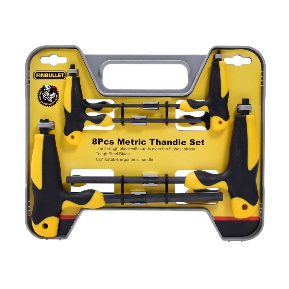 Kuusiokoloavainsarja Finbullet T-kahva 8-os.