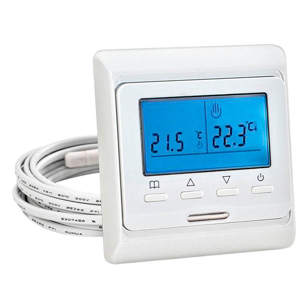 Yhdistelmätermostaatti Båden 16 A 3680 W valkoinen 87 x 87 mm