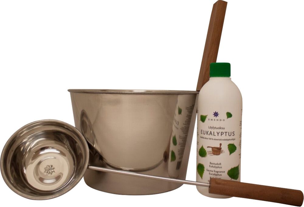 Teräskiulu, kauha ja Eukalyptus löylytuoksu 500 ml