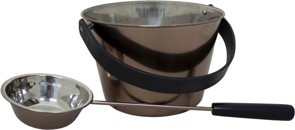 Saunasanko ja kauha Emendo Savunharmaa