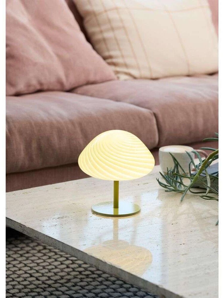 Pöytävalaisin Halo Design Mini Mush opaali Olive