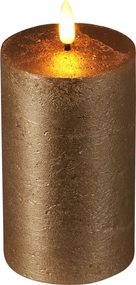 LED-kynttilä 7,5 x 12 cm kultainen