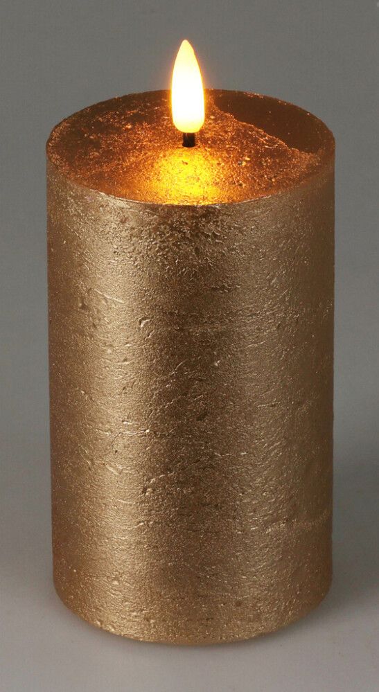 LED-kynttilä 7,5 x 12 cm kultainen