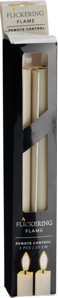 LED-kruunukynttilä 25 cm beige 2 kpl