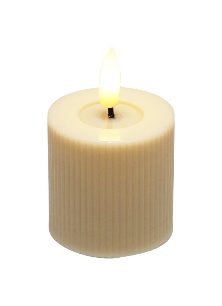 LED-kynttilä 5 x 6 cm beige