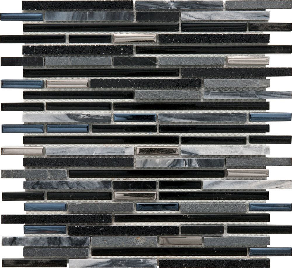 Lasimosaiikki Quartz 30 x 30 cm Musta