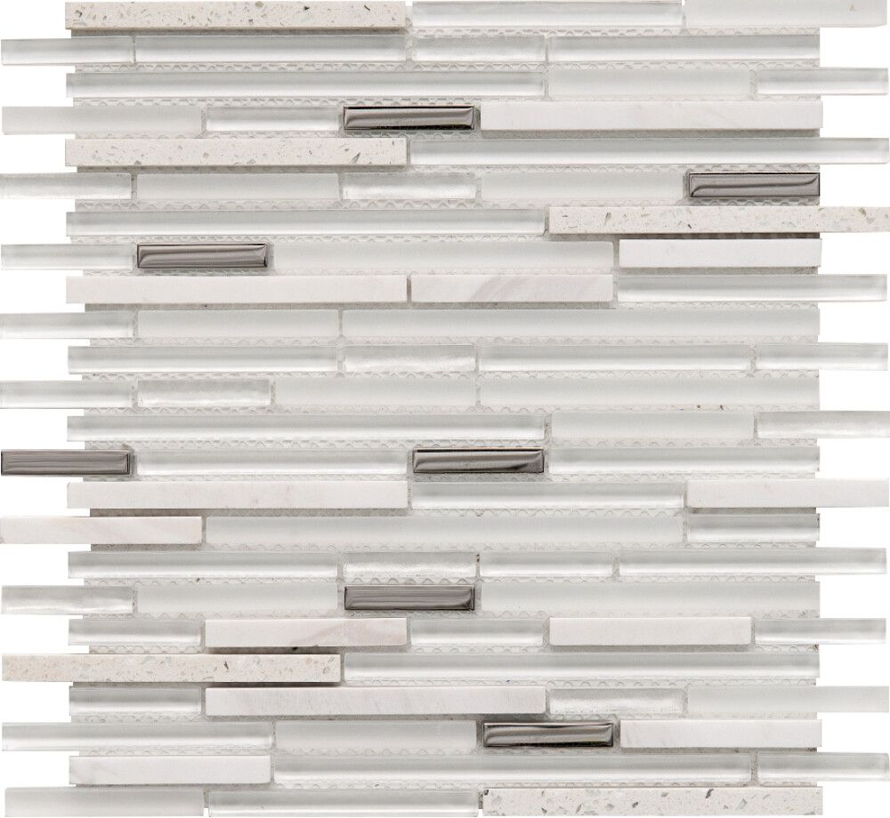 Lasimosaiikki Quartz 30 x 30 cm Valkoinen