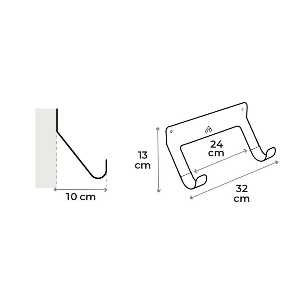 Sähköpotkulaudan seinäkiinnike REI 32 x 10 x 13 cm