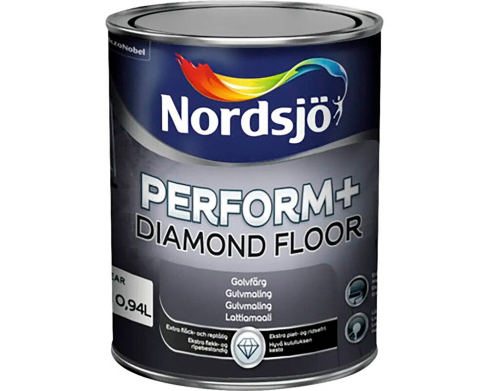 Lattiamaali Nordsjö Perform+ Diamond Floor Valkoinen 1 l