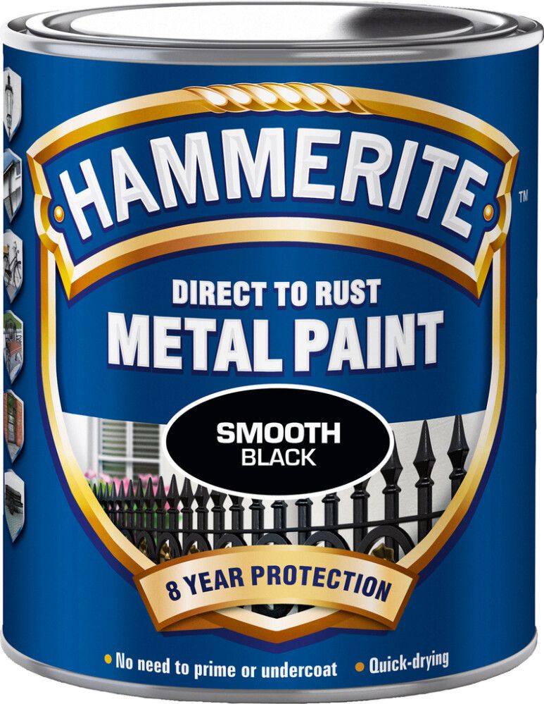 Metallimaali Hammerite Direct to rust musta 2,5 l