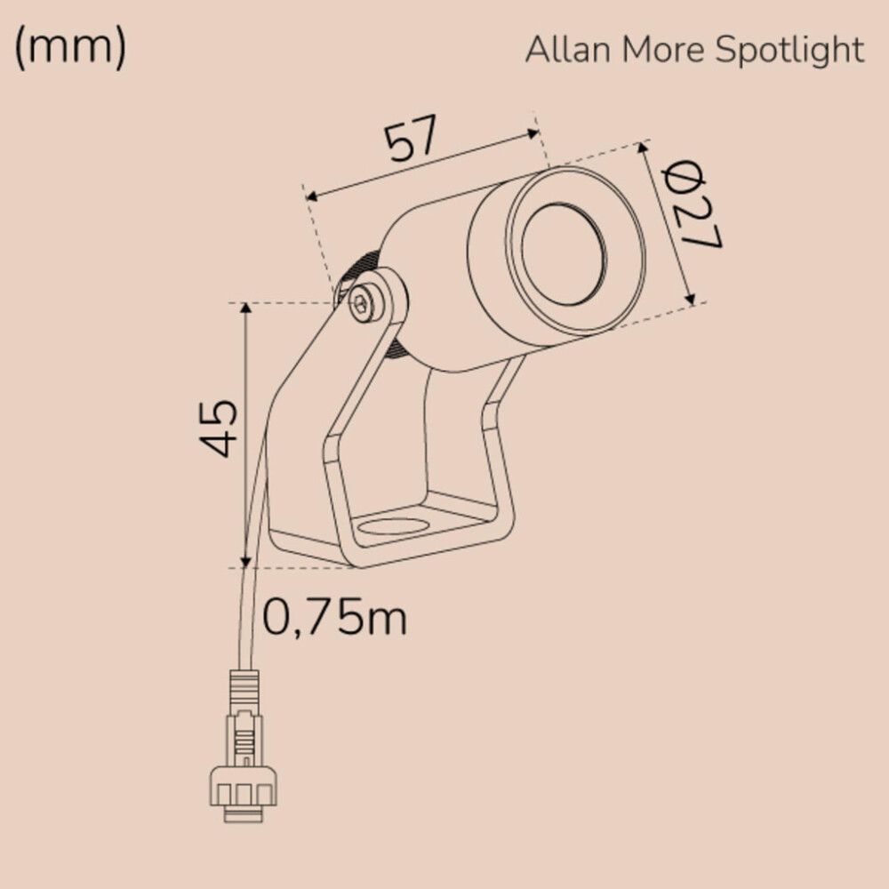 Kohdevalaisin Llitt Allan More piikillä