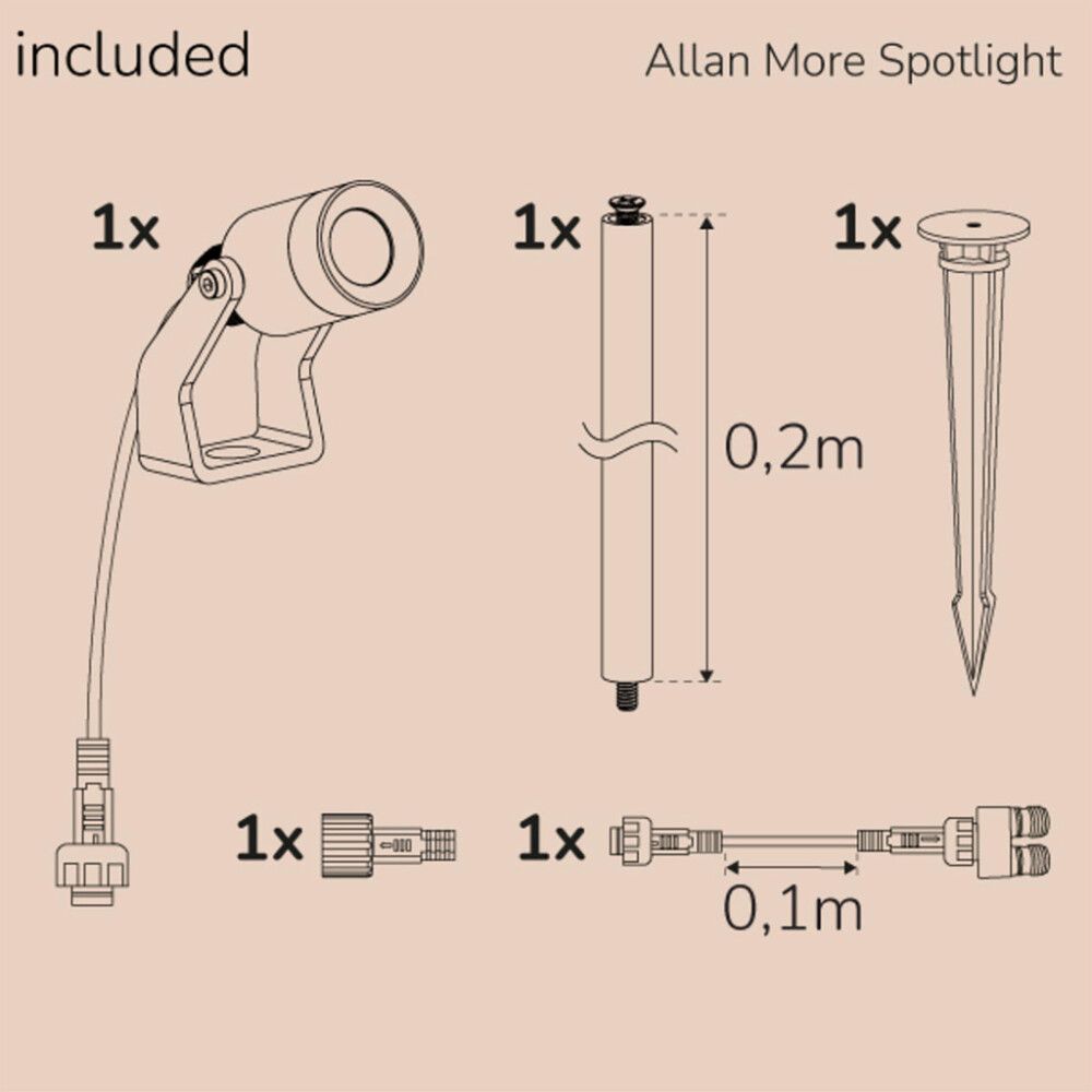 Kohdevalaisin Llitt Allan More piikillä