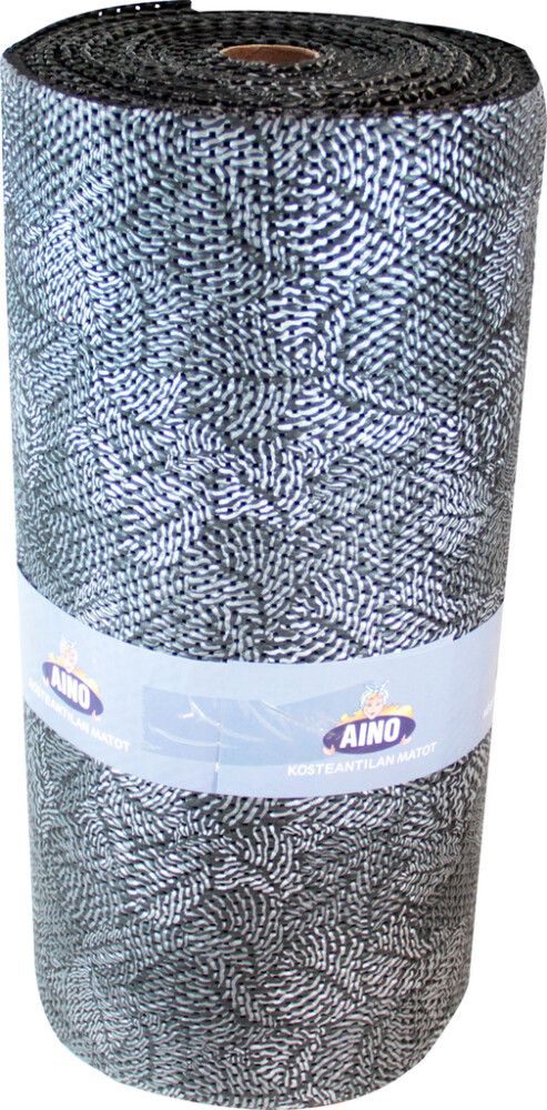 Kosteantilanmatto Aino Musta/Hopea 65 cm (per metri)