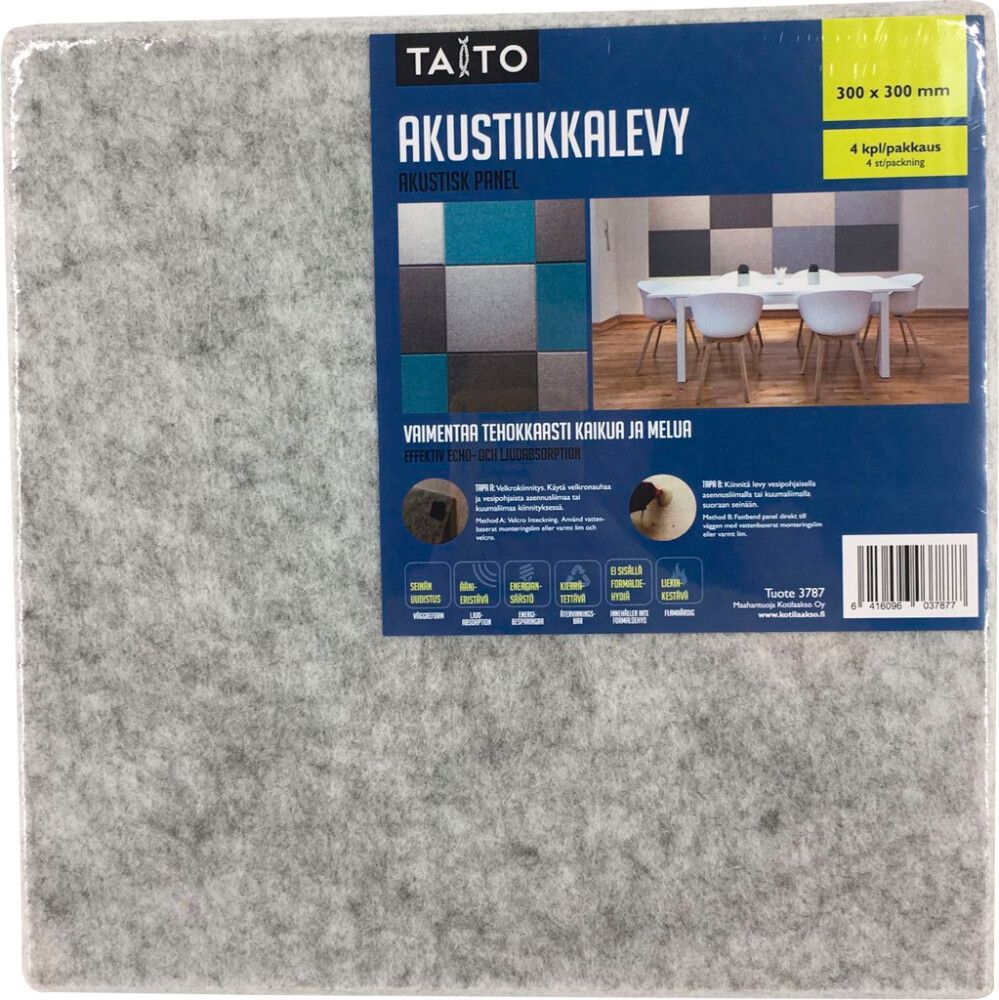 Akustiikkalevy Vaaleanharmaa 300 x 300 mm