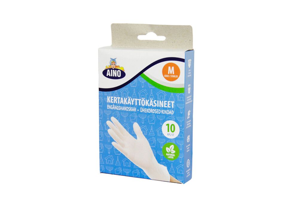 Lateksikäsine 7 - 7½ Aino 10 kpl