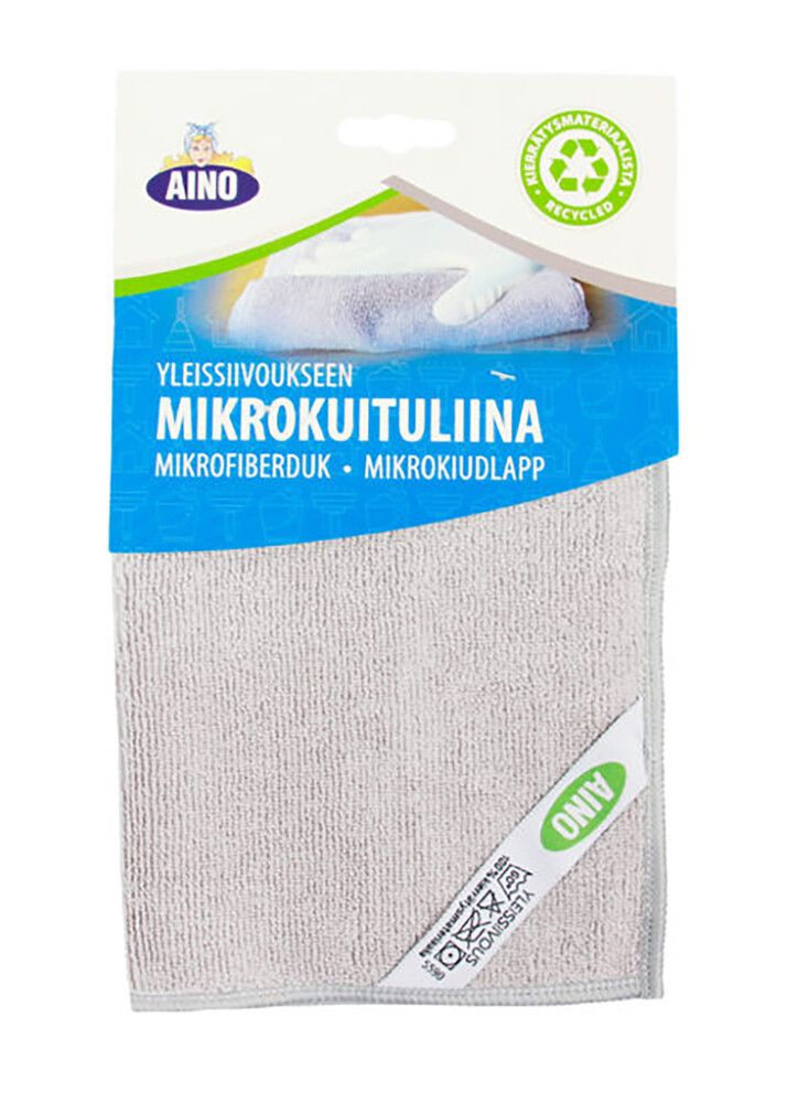 Mikrokuituliina kierrätysmateriaalista Aino Harmaa 40 × 40 cm