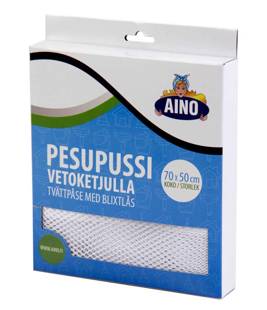 Pesupussi Aino Vetoketjulla Valkoinen 70 x 50 cm