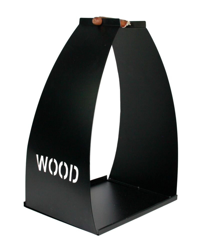 Puunkantoteline Valley Home Wood musta 31 x 41 x 60 cm