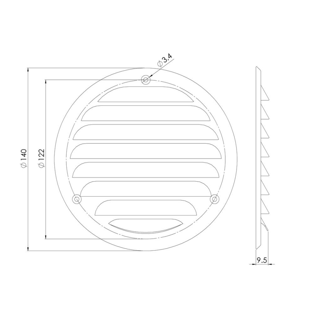 Säleikkö Europlast galvanoitu metalli Ø 100 mm