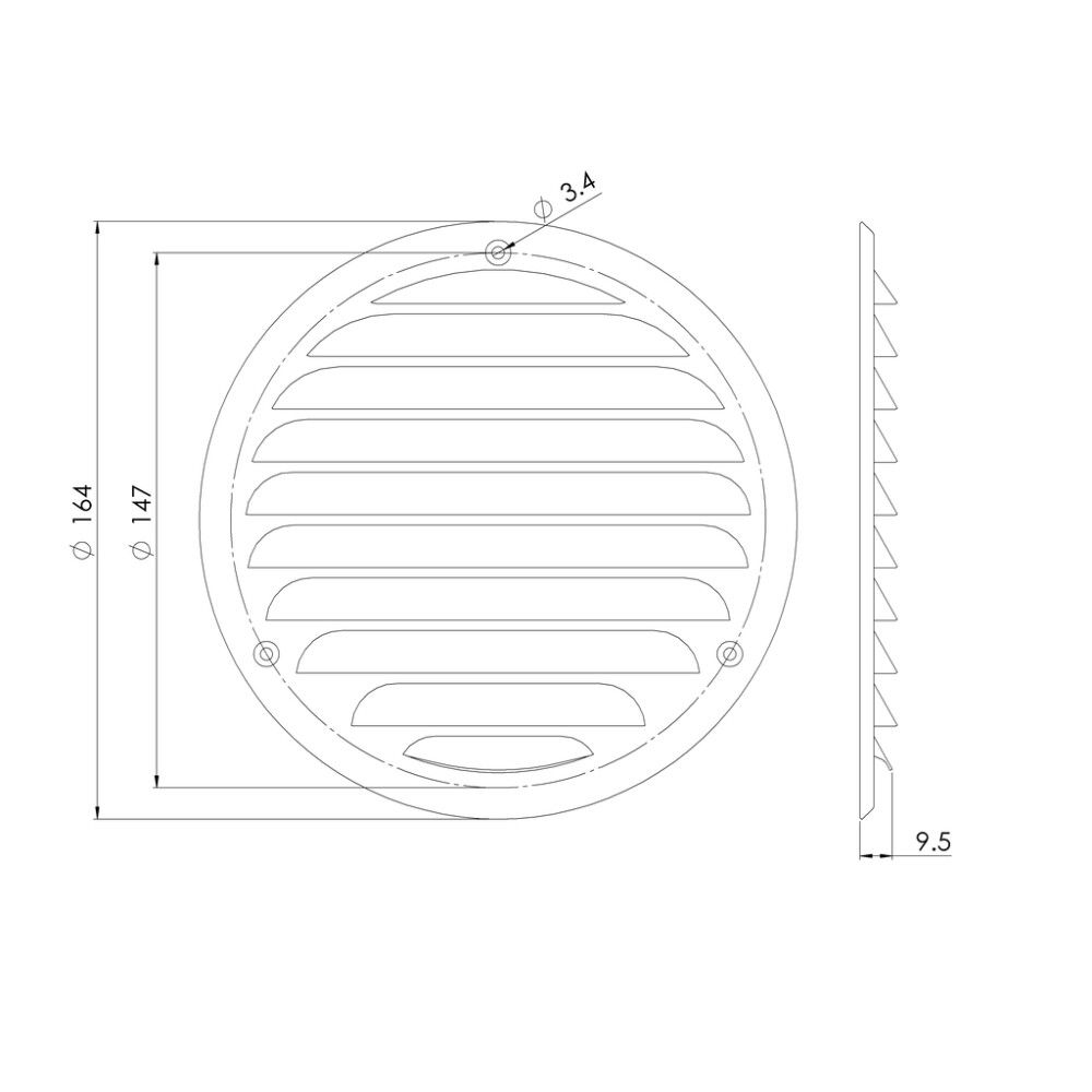 Säleikkö metalli-, Europlast Ø125 mm, galvanoitu