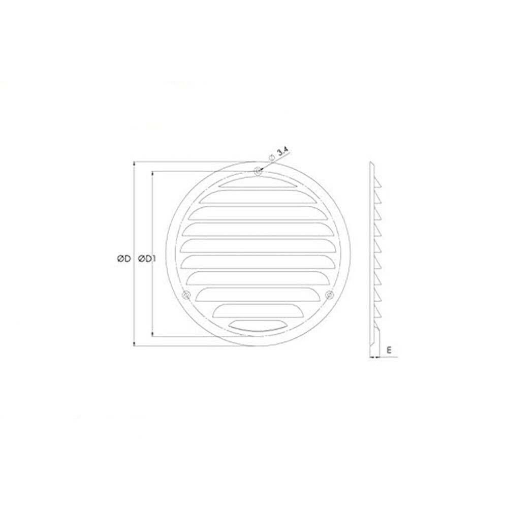 Tuuletusritilä Europlast MR160Zn Galvanoitu metalli Ø160 mm