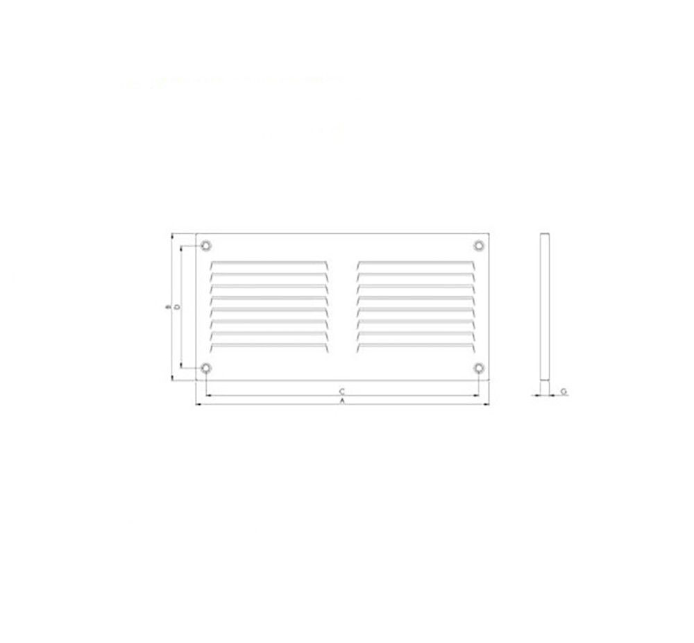 Tuuletusritilä Europlast MR3010 Valkoinen 300 x 100 mm