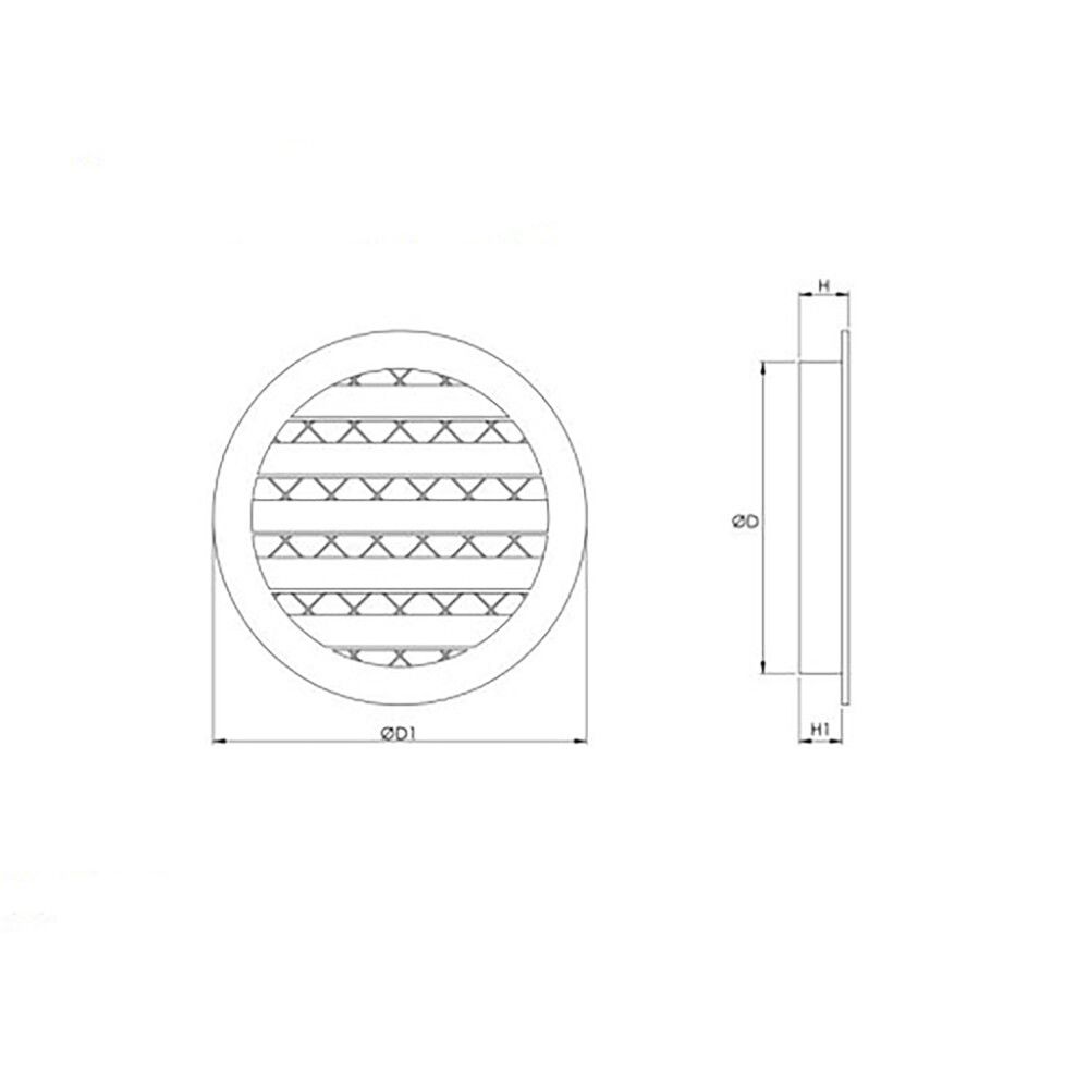 Tuuletusritilä Europlast MRA100 Alumiini Ø100 mm