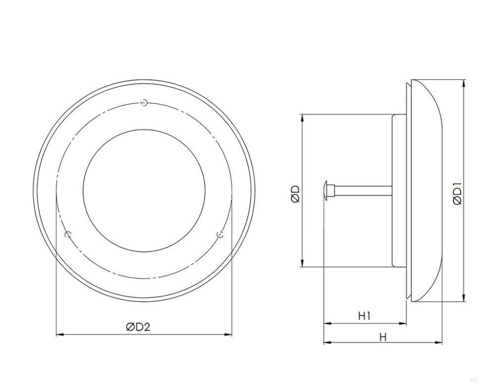 Poistoilmaventtiili Europlast KD100 Mänty Ø100 mm