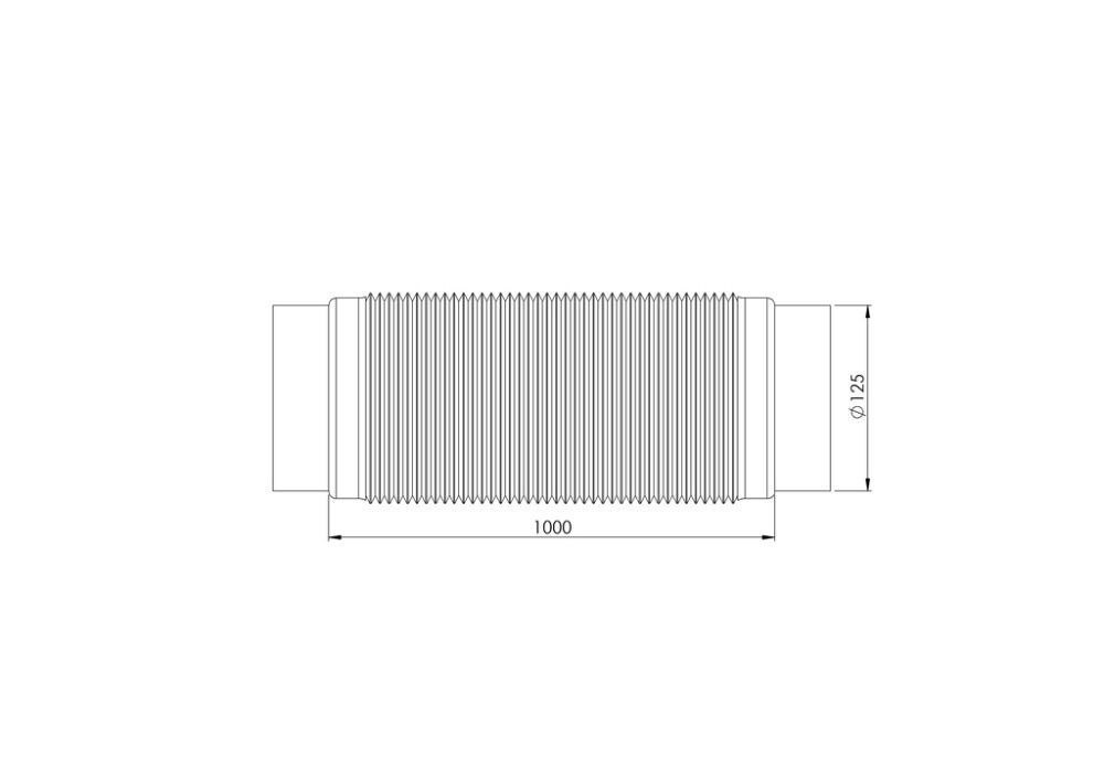 Alumiiniliitin joustava Europlast Ø125 mm, 1 m