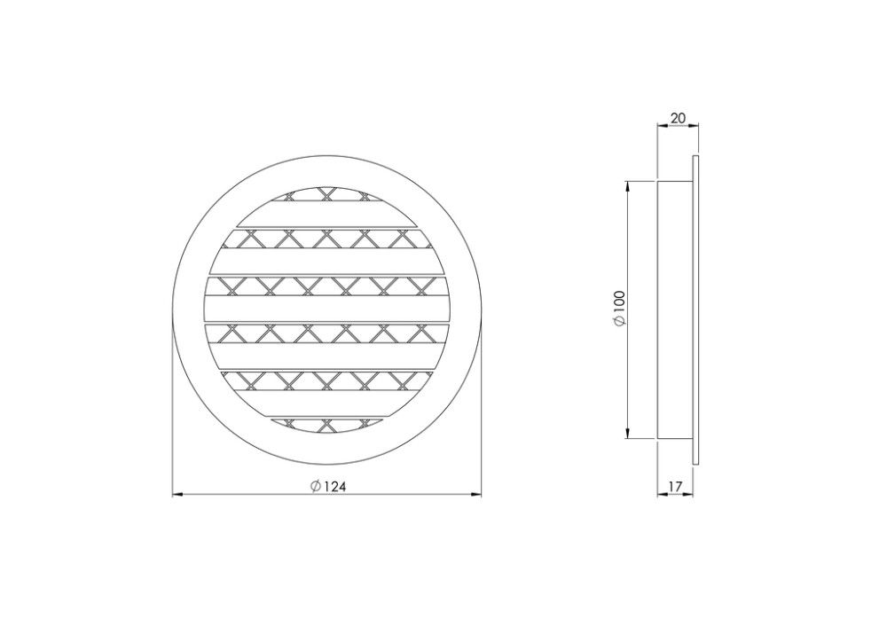 Säleikkö alumiiniseos Europlast Ø100 mm, musta