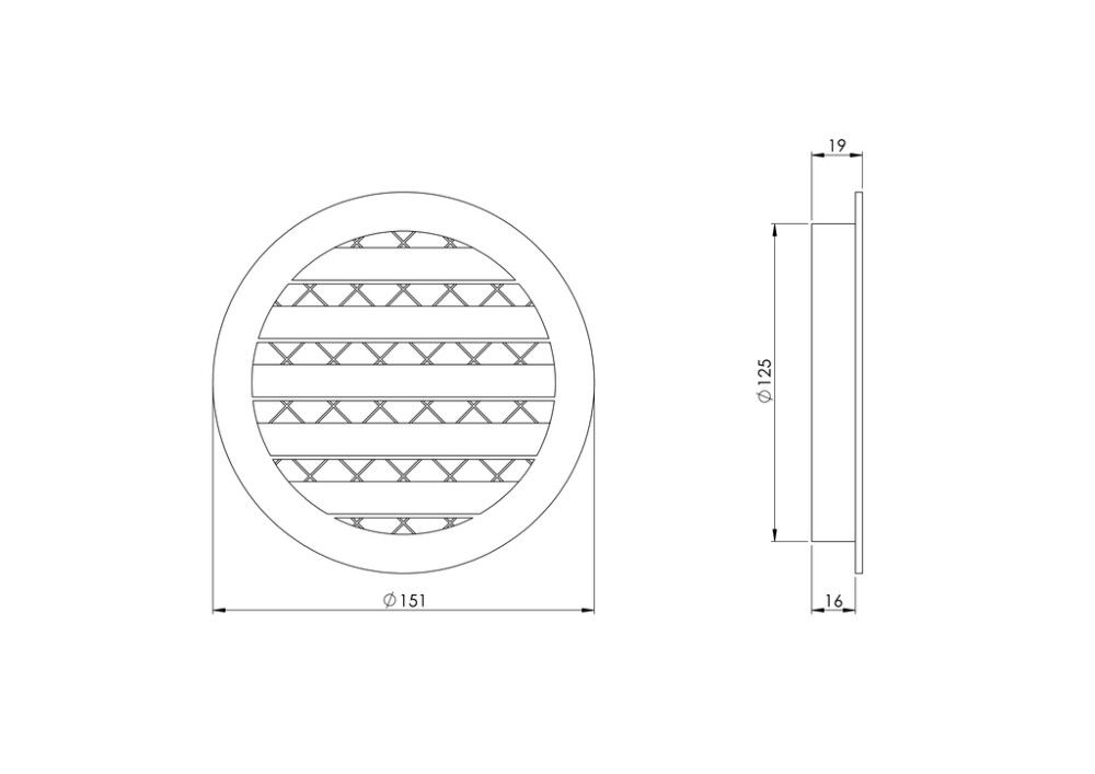 Säleikkö alumiiniseos Europlast Ø125 mm, musta
