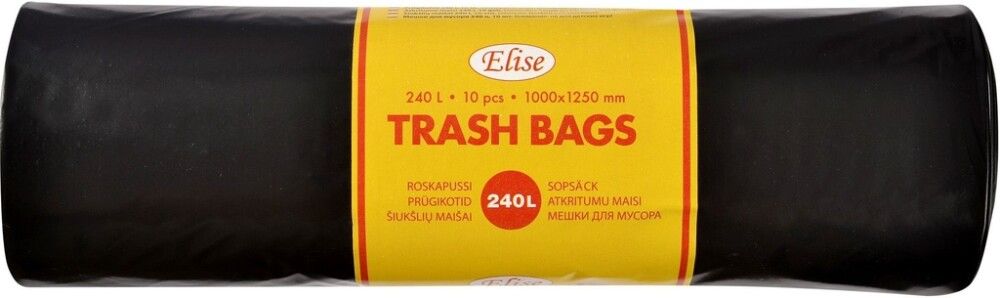 Jätesäkki McLean 240 l 10 kpl Musta