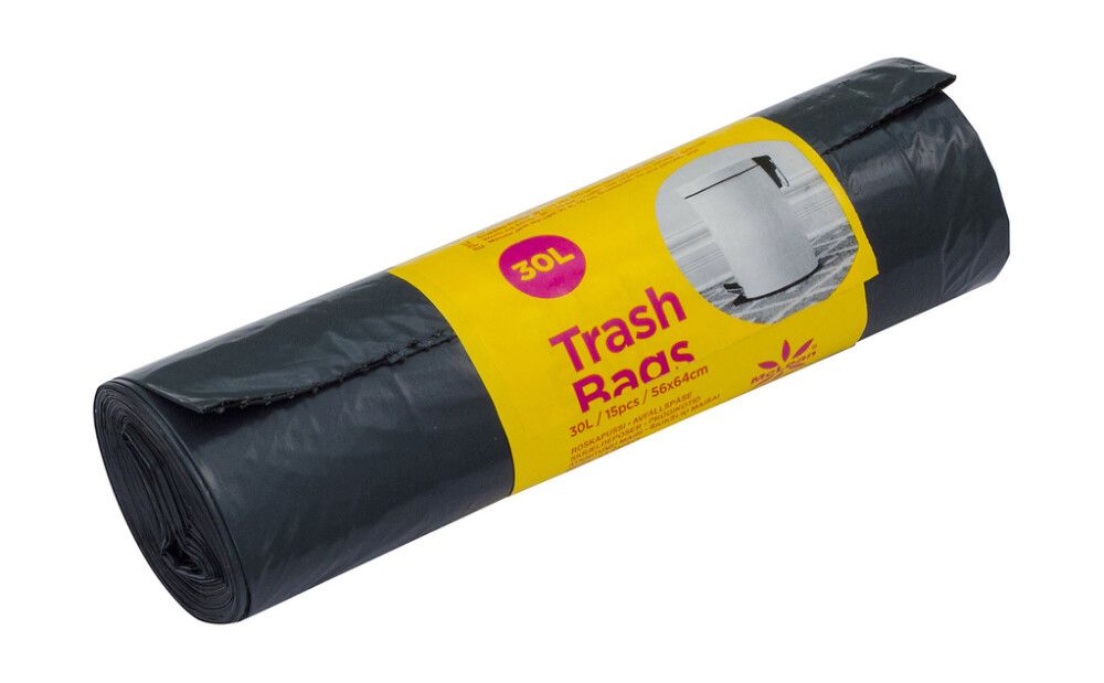 Jätesäkki McLean 30 l musta 15 kpl