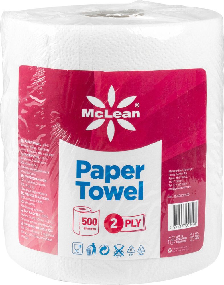 Käsipyyherulla Mclean 500 kpl